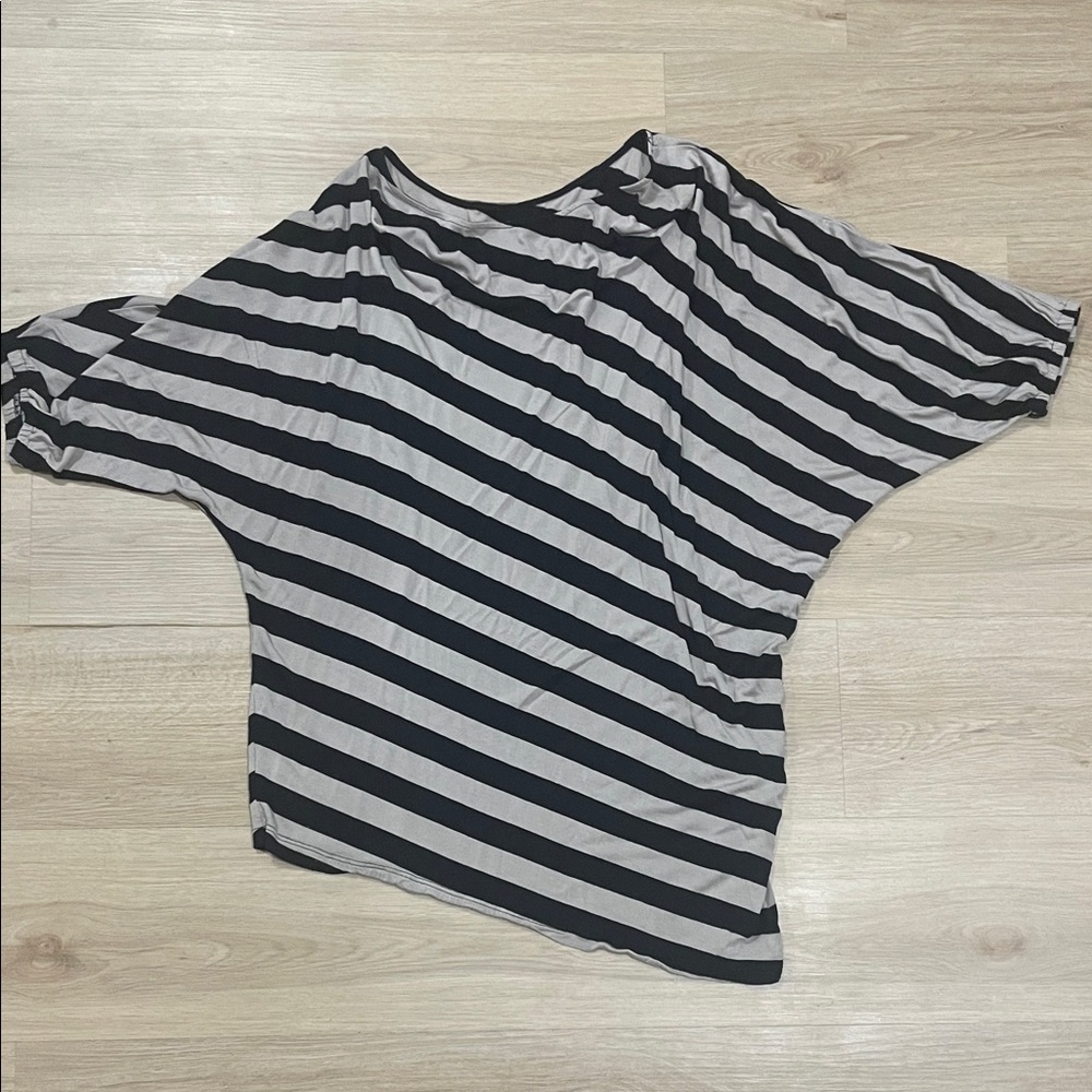INC International Concepts Black and White Striped Blouse